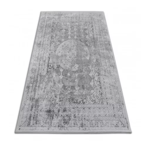 Akril valencia covor 2328 ORNAMENT gri închis / nuanța fildeșului 80x150 cm