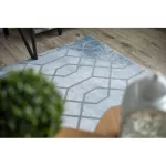 Akril valencia covor 3951 HEKSAGON albastru / gri 80x150 cm