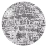 Covor modern MEFE Cerc, 6184înălțime fir 2 gri închis 160 cm