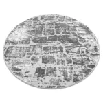 Covor modern MEFE Cerc, 6184înălțime fir 2 gri închis 100 cm