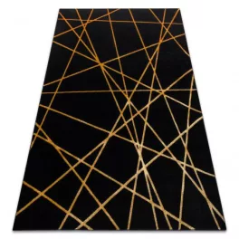   Covor modern GLOSS 406C 86 elegant, glamour, art deco, geometric negru / aur 240x330 cm