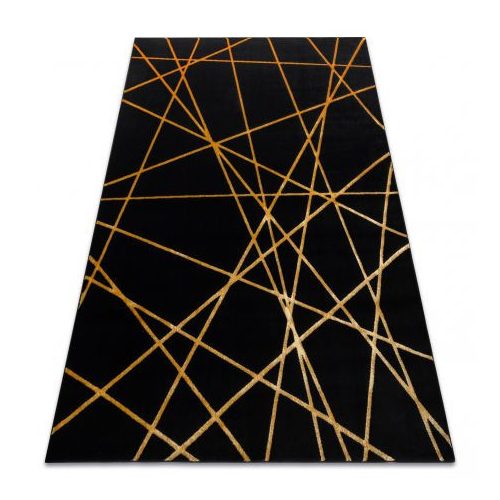 Covor modern GLOSS 406C 86 elegant, glamour, art deco, geometric negru / aur 240x330 cm