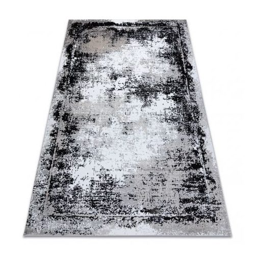 Covor modern GLOSS 8493 78 vintage , elegant, gri / negru 80x150 cm