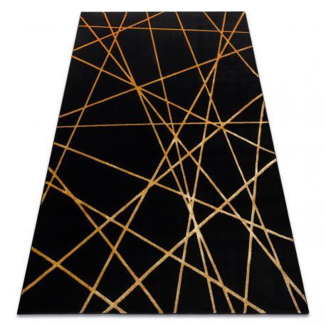 Covor modern GLOSS 406C 86 elegant art deco, Figuri geometrice, negru / auriu 80x150 cm