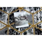 Covor modern GLOSS 3D 409A 82 elegant art deco negru / auriu / gri 80x150 cm