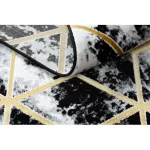 Covor modern GLOSS 3D 409A 82 elegant art deco negru / auriu / gri 80x150 cm