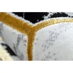 Covor modern GLOSS 3D 409A 82 elegant art deco negru / auriu / gri 80x150 cm