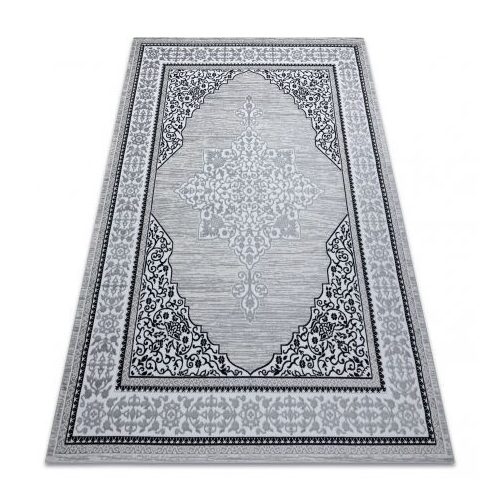 Covor modern GLOSS 8490 52 Decor elegant, Chenar fildeș / Gri 160x220 cm