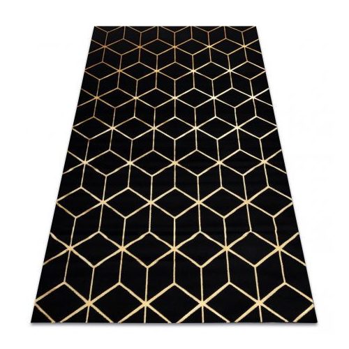 Covor modern GLOSS 3D 409C 86 elegant art deco negru / auriu 160x220 cm