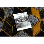 Covor modern GLOSS 400B 86 elegant art deco, 3D Figuri geometrice, negru / auriu 140x190 cm