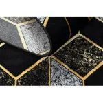 Covor modern GLOSS 400B 86 elegant art deco, 3D Figuri geometrice, negru / auriu 140x190 cm