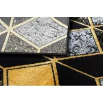 Covor modern GLOSS 400B 86 elegant art deco, 3D Figuri geometrice, negru / auriu 180x270 cm