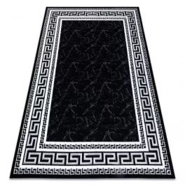   Covor modern GLOSS 2813 87 elegant,chenar grecesc negru / Gri 280x370 cm