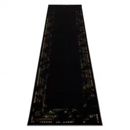   Covor modern GLOSS, Traverse 408C 86 Chenar elegant, glamour, art deco negru / aur 80x300 cm