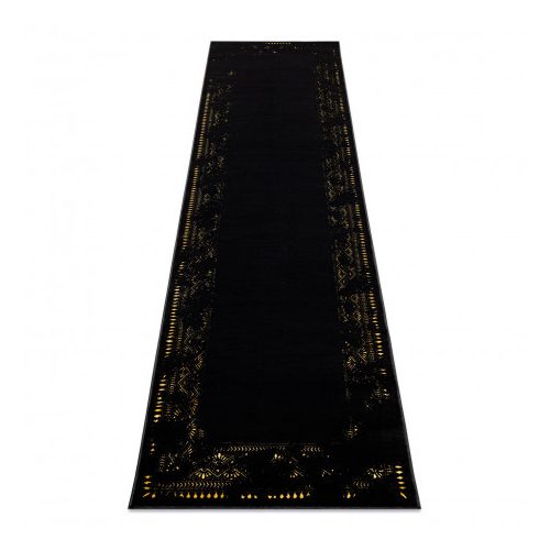 Covor modern GLOSS, Traverse 408C 86 Chenar elegant, glamour, art deco negru / aur 80x300 cm