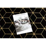 Covor modern GLOSS, Traverse 409C 86  elegant, glamour, art deco negru / aur 70x200 cm