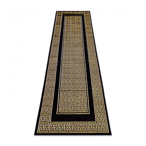 Covor modern GLOSS, Traversa 6776 86 elegant negru / auriu 60x300 cm