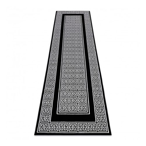 Covor modern GLOSS, Traversa 6776 85 elegant negru / nuanța fildeșului 60x250 cm