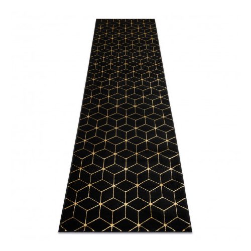 Covor modern GLOSS, Traverse 409C 86  elegant, glamour, art deco negru / aur 60x200 cm