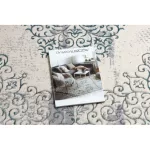 Covor CORE W7161 rozetă vintage  -Abstract  înălțime fir 2, albastru deschis / crem / gri 80x150 cm