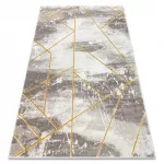 Covor CORE 1818 Figuri geometrice, -Abstract  înălțime fir 2, nuanța fildeșului / auriu 80x150 cm