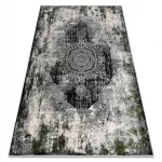 Covor modern VINCI 1516 rozetă vintage nuanța fildeșului / verde 80x150 cm