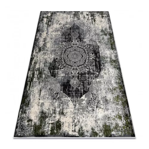 Covor modern VINCI 1516 rozetă vintage nuanța fildeșului / verde 80x150 cm