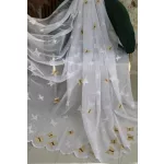  TRD. Perdea gata confecționată Amelia alb bej model fluture 300x180cm