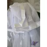  TRD. Perdea gata confecționată Amelia alb model fluture violet 300x250cm
