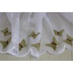  TRD. Perdea gata confecționată Amelia alb verde model fluture 200x160cm