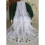  TRD. Perdea gata confecționată Amelia alb verde model fluture 200x160cm