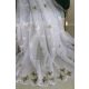  Perdea gata făcută Amelia alb verde model fluture 300x180cm