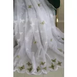  TRD. Perdea gata confecționată Amelia alb verde model fluture 300x250cm