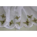  TRD. Perdea gata confecționată Amelia alb verde model fluture 300x250cm
