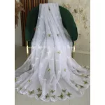  TRD. Perdea gata confecționată Amelia alb verde model fluture 300x250cm