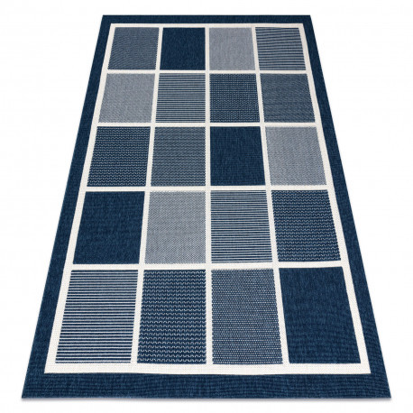 Covor SPRING 20426994 Pătrățele, sisal - albastru 160x230 cm