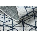 Covor COLOR 47278306 SISAL, Triunghi, bej / albastru 80x150 cm