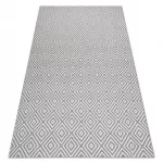 Covor plat din sisal țesut 48607637 Pătrățele, Figuri geometrice gri / crem 80x150 cm