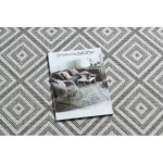 Covor plat din sisal țesut 48607637 Pătrățele, Figuri geometrice gri / crem 80x150 cm