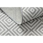 Covor plat din sisal țesut 48607637 Pătrățele, Figuri geometrice gri / crem 80x150 cm