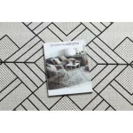 Covor plat din sisal țesut 48731960 Pătrățele, Figuri geometrice, crem / gri 80x150 cm