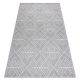 Covor plat din sisal țesut 48731637 Pătrățele, Figuri geometrice, gri / crem 80x150 cm