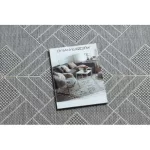 Covor plat din sisal țesut 48731637 Pătrățele, Figuri geometrice, gri / crem 80x150 cm