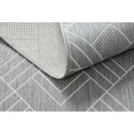 Covor plat din sisal țesut 48731637 Pătrățele, Figuri geometrice, gri / crem 80x150 cm