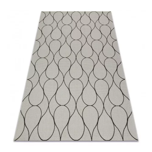  Kab. Covor plat din sisal împletit 49379960 Drops crem / negru 80x150 cm