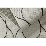  Kab. Covor plat din sisal împletit 49379960 Drops crem / negru 120x170 cm