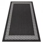 Kab. Covor plat din sisal împletit 49373690 negru grecesc / crem 140x200 cm