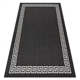   Kab. Covor plat din sisal împletit 49373690 negru grecesc / crem 140x200 cm