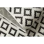 Kab. Covor plat din sisal împletit 49361960 Diamante crem / negru 160x230 cm
