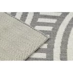  Kab. Covor plat din sisal împletit 49376637 Cercuri dungi gri / crem 140x200 cm